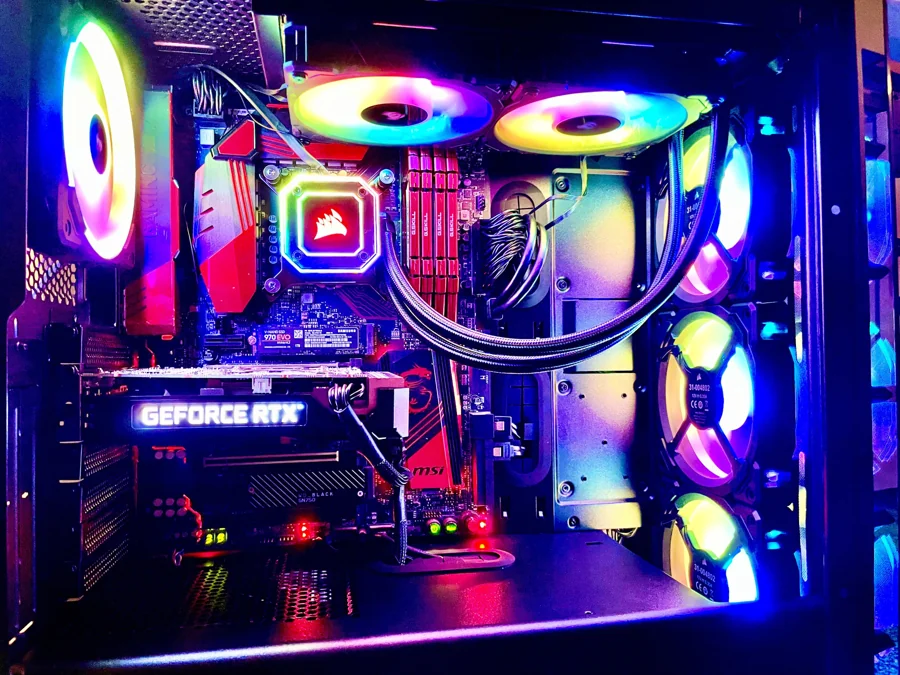 Components inside a desktop computer